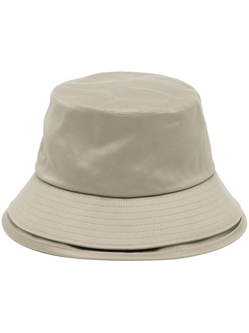 sacai - double-layer bucket hat - women - Cotton - S - Yellow