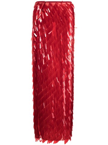 Atu Body Couture - embellished maxi skirt - women - Polyester - M - Red