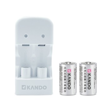 Kando for CR123A 電池 智能雙槽充電器 套組 (附可充式 CR123A電池)