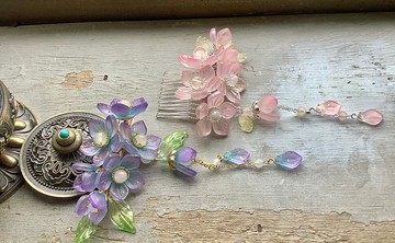 喵手作~松果菊花簇髮梳/長壓夾