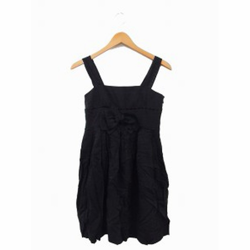 中古 バービー Barbie ワンピース ノースリーブ ミニ リボン フレア 無地 シンプル S ブラック 黒 Kt17 レディース 通販 Lineポイント最大1 0 Get Lineショッピング