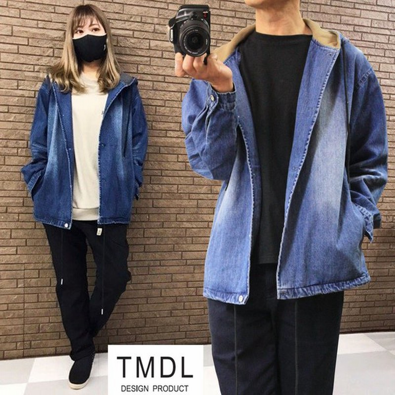 Tmdl デニム シャツ フーディー メンズ レディース 男女兼用 Vintage Like Hooded Denim Shirts パーカー ジャケット ジージャン 通販 Lineポイント最大0 5 Get Lineショッピング