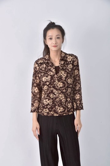 (L) mardeny花卉棕色長袖上衣