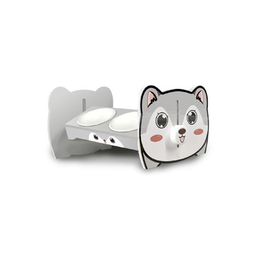 【YSS】職人木匠 瓷碗 360度可調式 雙碗