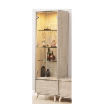 AS DESIGN 雅司家具-煙火淺木色2展示櫃-60*40*200.4cm