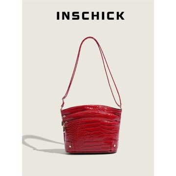 2025新款休閑紅色手機包小眾高級感百搭單肩包斜挎包