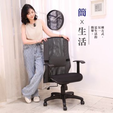 BuyJM台灣製T型扶手護腰全網電腦椅/辦公椅/網布椅