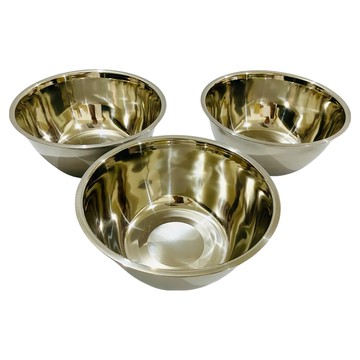 ECHO 深缽 18cm 不鏽鋼深碗 料理碗 攪拌碗  銀色  3個