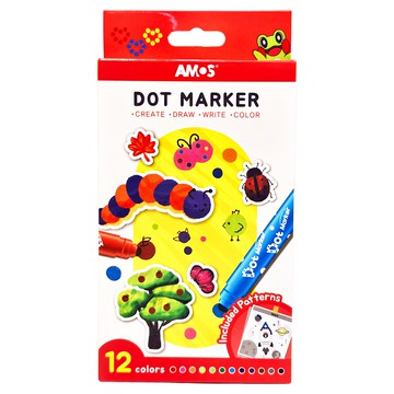 AMOS 阿摩司 點點彩色筆12件組  12色  1組