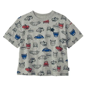 日本千趣會 - GITA 男孩最愛印花短袖上衣-車車-灰