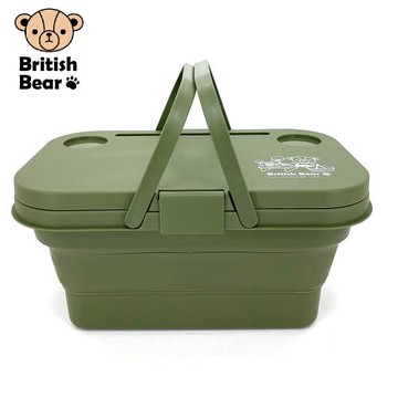 英國熊 折疊桌野餐籃(綠) Y-B024