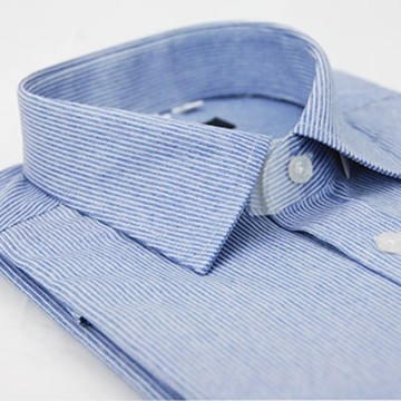 金安德森 仿舊藍底白線條窄版長袖襯衫