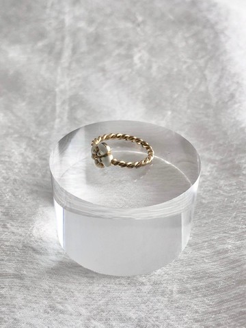 【 日本直送 名牌中古包 】CHANEL 香奈兒 戒指 金色 山茶花 vintage 古著 舊款 5xvycp