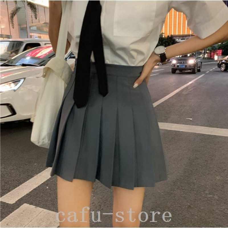 スカートプリーツスカートミニ女子発表会スクール高校生ハイウェスト2色ショット丈ゆったり無地 通販 Lineポイント最大0 5 Get Lineショッピング