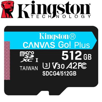 金士頓 Kingston 512GB 200MB/s U3 microSDXC UHS-I V30 A2 記憶卡 SDCG4/512GB