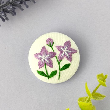 紫色橘梗刺繡胸針