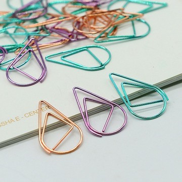 水滴回形針 簡約金屬書簽回形針 曲別針 手帳工具