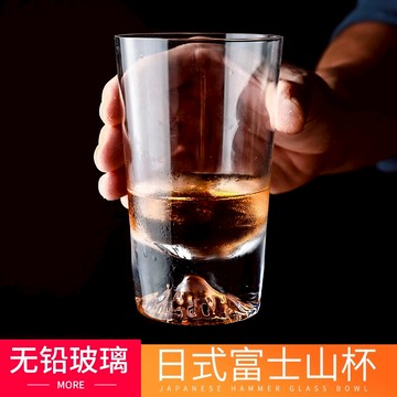 富士山玻璃杯 家用網紅水杯子日式創意雪山杯啤酒杯威士忌杯茶杯