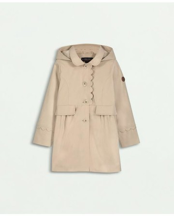 Brooks Brothers Girls Hooded Dress Coat | Natural | Size 12