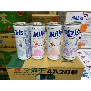 ~省錢一哥~韓國 LOTTE 樂天 Milkis 優格風味碳酸飲 優格飲 汽水 原味 草莓 葡萄 水蜜桃 哈密瓜 鋁罐