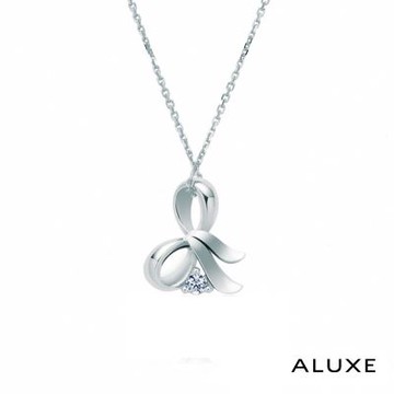 ALUXE 亞立詩 18K金 鑽石項鍊 純愛之結 NN0658