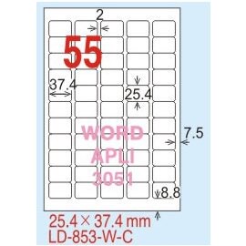 【龍德】LD-853(圓角) 雷射、影印專用標籤-金/銀色 25.4x37.4mm 15大張/包