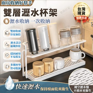 現貨🚀杯子收納置物架 杯子收納架 雙層瀝水杯架 瀝水杯架 奶瓶置物架 雙層瀝水置物架 瀝水茶杯架 收納置物架