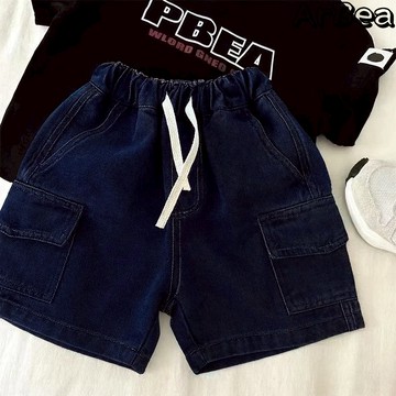 【Arbea】夏季新款男童牛仔短褲薄款外穿三分褲休閒兒童褲子小男孩小女孩女童男童熱褲【C1271】
