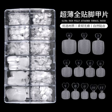 ❰現貨❱美甲 240片 腳趾甲甲片磨砂免刻磨超薄無痕全貼假指甲片穿戴式美甲店專用 腳指甲 甲片 磨砂甲片