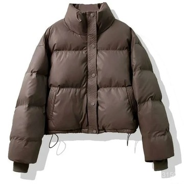 🐻‍2026新款免洗pu皮羽絨棉衣女短款冬季加厚麵包服小個子歐美外套