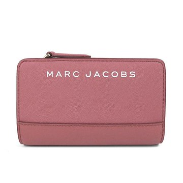 MARC JACOBS 防刮皮革壓扣中夾(豆沙粉)