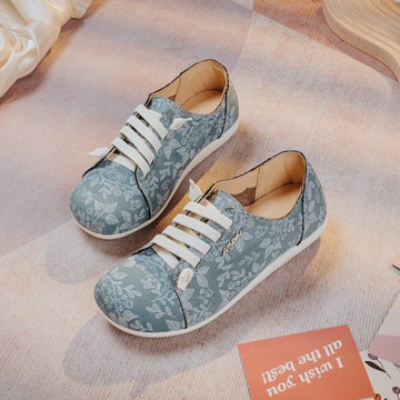 【寬腳友善】MIT舒適饅頭鞋。布類。清新夏葉2709