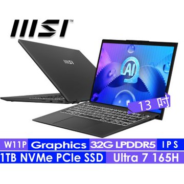 MSI微星 Prestige 13 AI Evo A1MG-095TW 13吋輕薄商務筆電(Intel Core Ultra 7/32G/1TB SSD/Win11Pro)