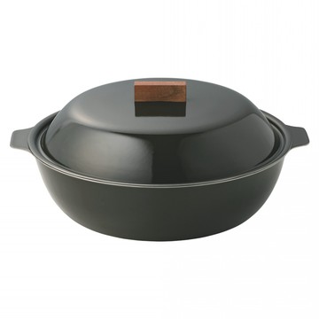 KINTO KAKOMI IH爐適用 不鏽鋼琺瑯鍋 煙燻黑 1L  1個  22cm