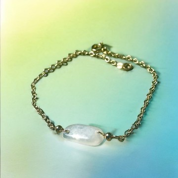 冰種翡翠設計款手鍊 14K包金| 天然緬甸玉A貨翡翠 | 送禮