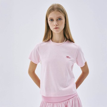 MARDI MERCREDI 修身短TEE 粉色 胸口小標 SLIM TSHIRT ESSENTIAL