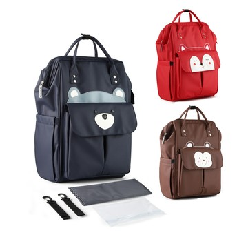 【insular茵秀麗】多功能防水媽媽包 後背包(送隔尿墊 濕物袋 推車掛帶三配件)