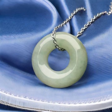 【願‧平安】秋香綠翡翠平安環項鍊 | 天然緬甸玉翡翠A貨 | 送禮