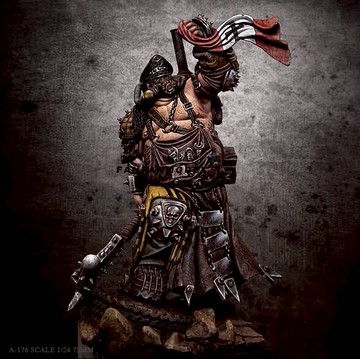 1/24 75mm 帝國鋼鐵鐵血將軍 樹脂手辦兵人(白模) A-176