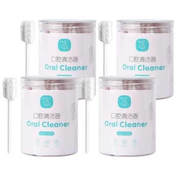 嘟嘟艾希 嬰兒口腔清潔棒 7.6 x 1.2cm  30支  4罐  白色