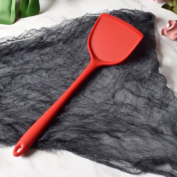 貝爾圖硅膠鏟平底鍋不粘鍋專用紅色耐高溫烘焙煎鏟炒菜鏟