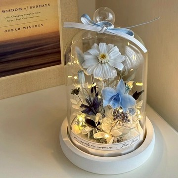 【Flora Flower】小花叢永生花夜燈-月色