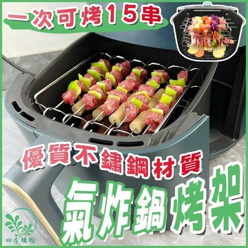 ☘️一次可烤15串☘️氣炸鍋烤架 不鏽鋼烤架 氣炸鍋烤串架 氣炸鍋烤肉架 氣炸鍋燒烤架 空氣炸鍋專用烤架 立式烤架