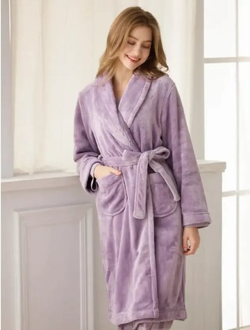 【Rosemaid】- 甜蜜情懷長袖綁帶式睡袍