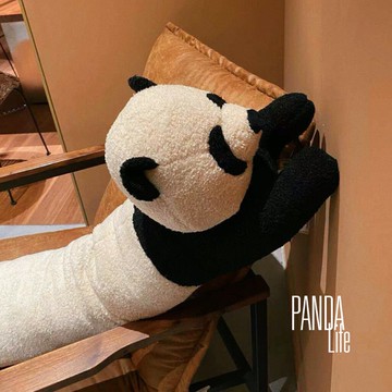 可愛居家大熊貓貓毛絨條形抱枕長條枕靠墊午睡枕客廳沙發裝飾玩偶