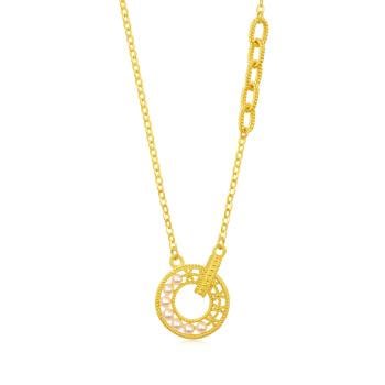 Essence「永」 - 鏤空圓環 黃金珍珠項鍊