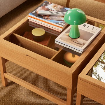 【HÜBSCH】- 882017 玻璃展示收納茶几 方几 邊几