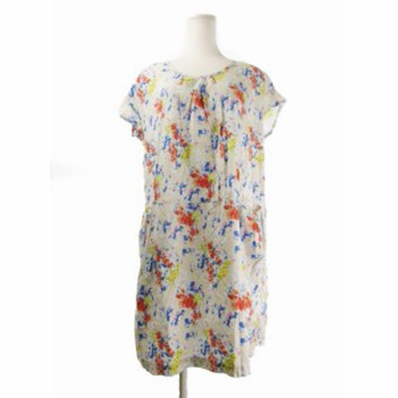 中古 ニコアンド Niko And ワンピース ひざ丈 半袖 ラウンドネック 花柄 白 ホワイト Ki18 レディース 通販 Lineポイント最大1 0 Get Lineショッピング