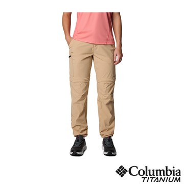 Columbia 哥倫比亞 女款-防潑水兩截式長褲-卡其色 UAR87020KI/JS