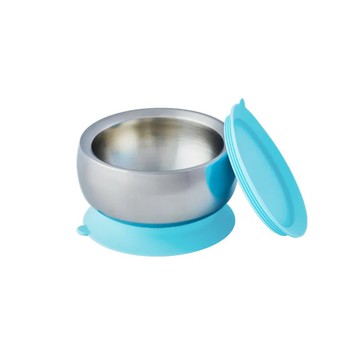 【little.b】吸盤碗1入｜316雙層不鏽鋼系列｜學習餐具｜6種顏色-寶貝藍、甜美粉、精靈黃、夢幻紫、小芽綠、暖暖橘